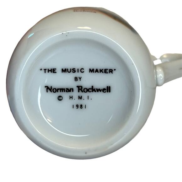 Norman Rockwell Vintage 1981 painted cups white w/ gold trim 5 unique mugs - Picture 9 of 16